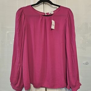 J.Crew Pink / Purple Long Sleeve Top - MEDIUM